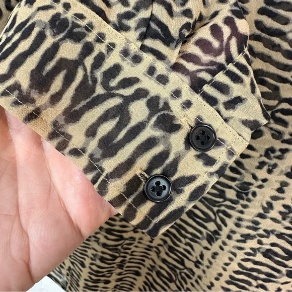 Lauren Ralph Lauren Silk Animal Print Blouse L - Picture 8 of 11